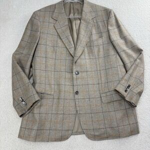 Isaia Napoli Mens 50 (US 40R) Cashmere Plaid Sport Coat Blazer $3495